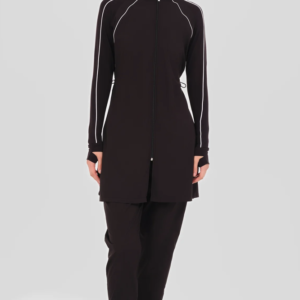 Black Athletic Modest Swimwear Set